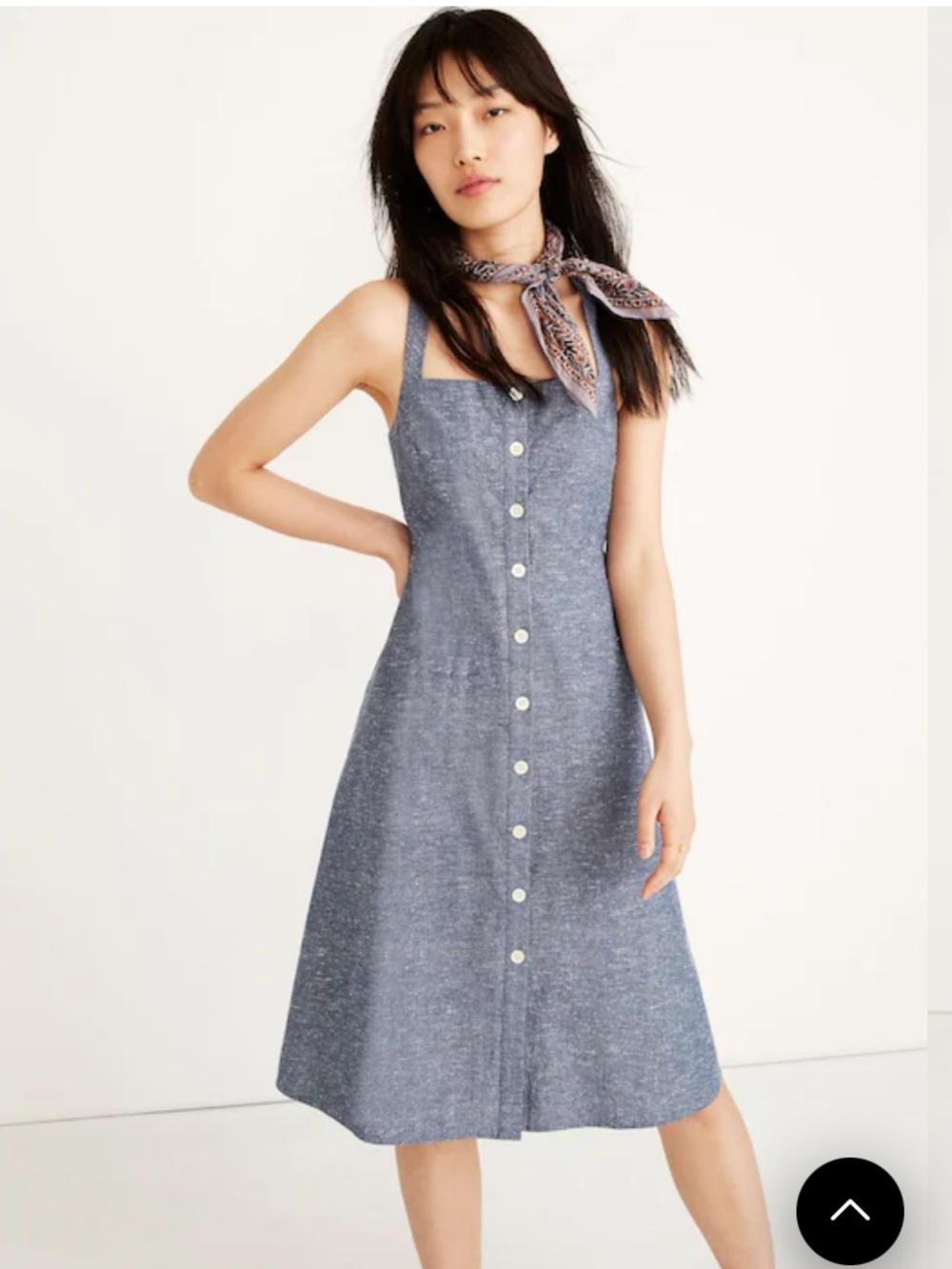 NWT Madewell Chambray Apron Tank Button Front Dress